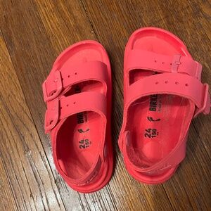 Pink Arizona style Birkenstock sandals